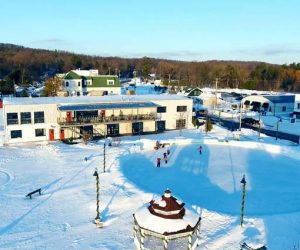 walloon lake winter with ice skating