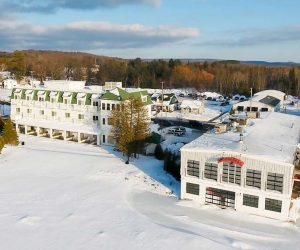 walloon lake aerial in winter